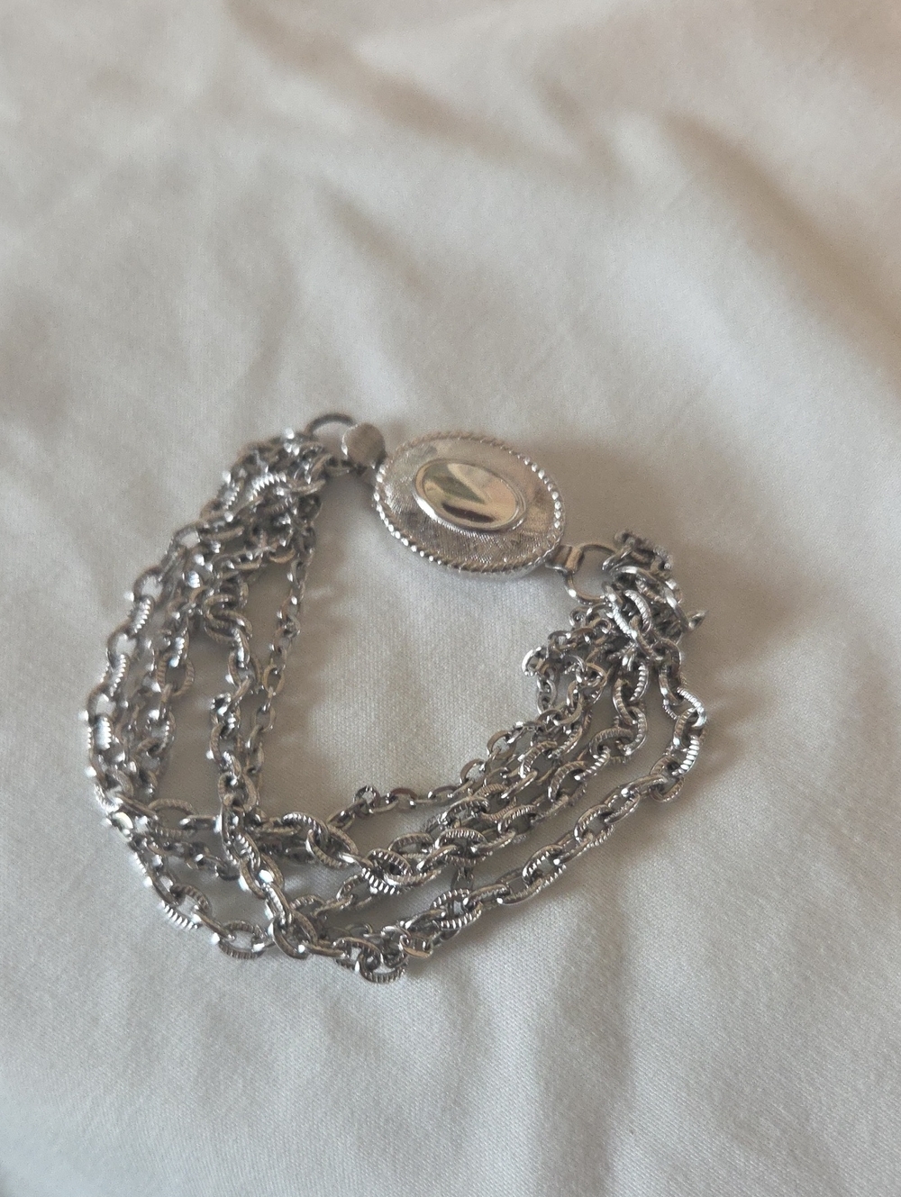 Multi-Chain Silver-Tone Statement Bracelet